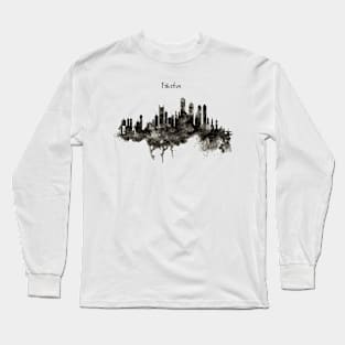 Boston Skyline Black and White Long Sleeve T-Shirt